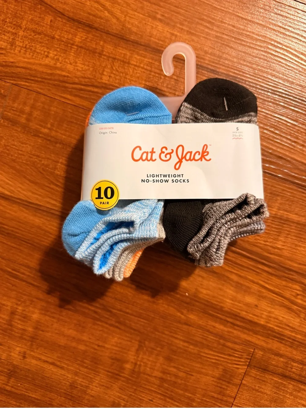 Cat & Jack No-Show Athletic Socks - Blue, Black & Gray (10 Pack)